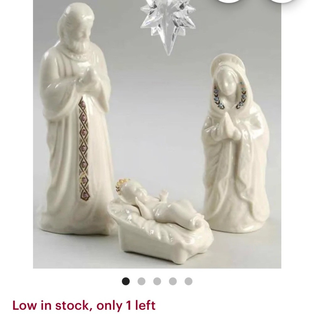 Lenox Nativity Figurine Set Mary, Joseph and Baby Jesus